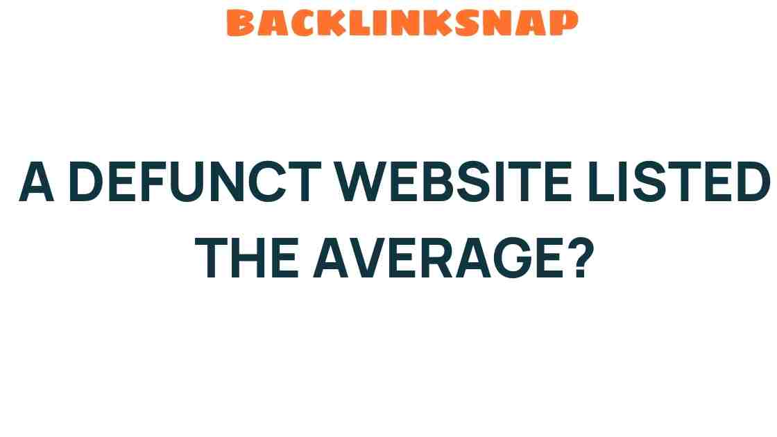 The Mystery of a Defunct Website’s Average: What It Reveals
