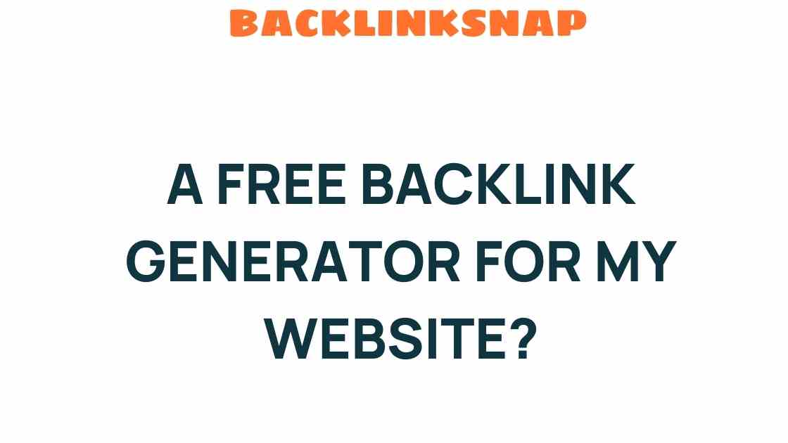 Uncover the Secrets: How to Use a Free Backlink Generator for Your Website