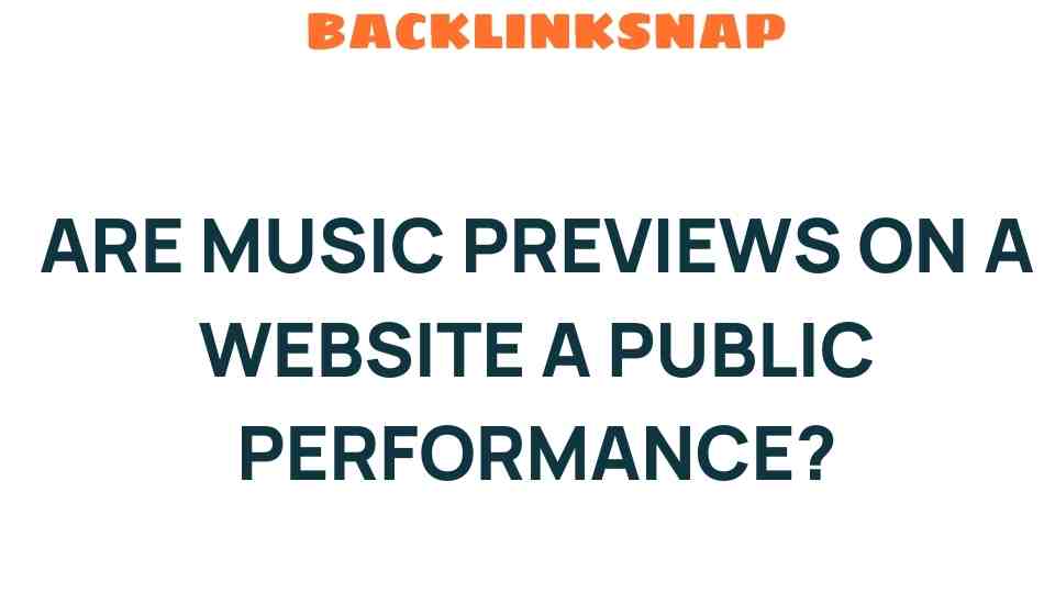 Are Music Previews on a Website Considered a Public Performance?