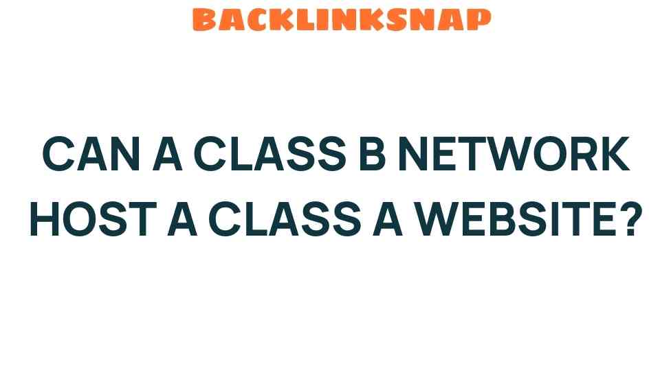Can a Class B Network Successfully Host a Class A Website?