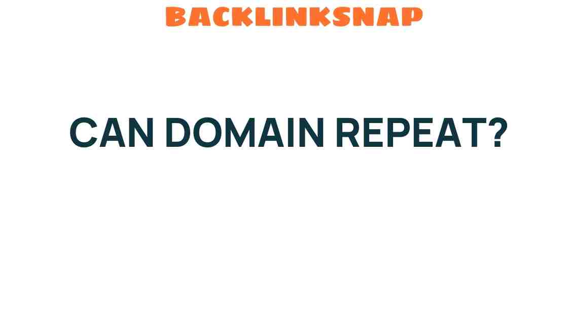 Can Domain Names Truly Repeat? Unraveling the Mystery of Digital Identity