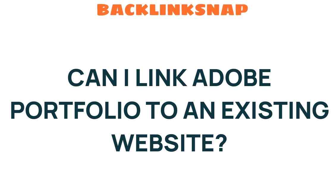 Linking Adobe Portfolio to Your Existing Website: A Seamless Integration