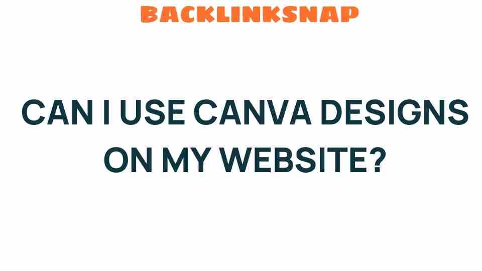 Unpacking the Question: Can I Use Canva Designs on My Website?