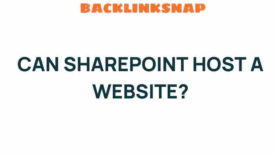 can-sharepoint-host-website