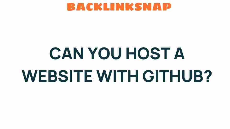 can-you-host-website-with-github