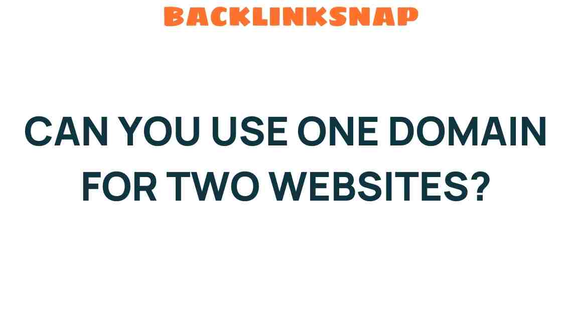 Can You Use One Domain for Two Websites? Unraveling the Mystery