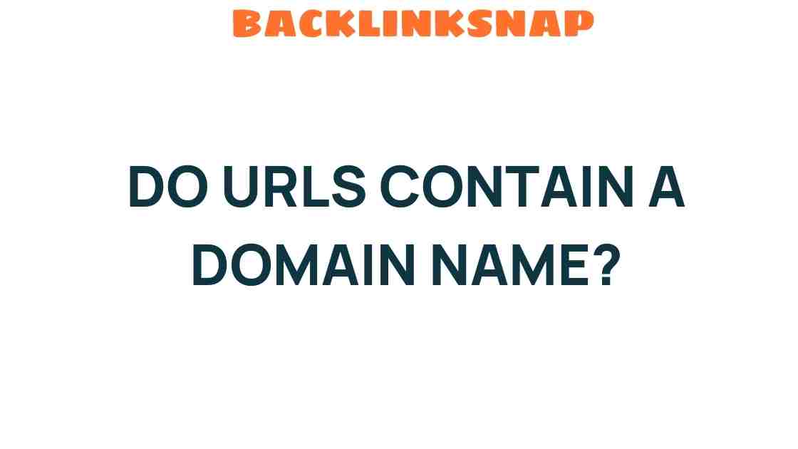 Do URLs Contain a Domain Name? Unraveling the Web’s Structure