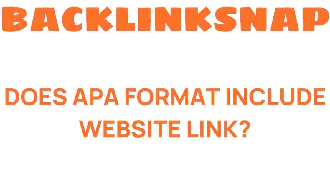 does-apa-format-include-website-links