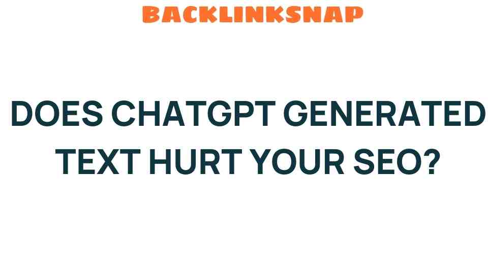 Does ChatGPT-Generated Text Impact Your SEO Strategy Negatively?