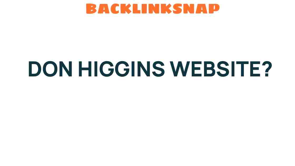 don-higgins-website-experience