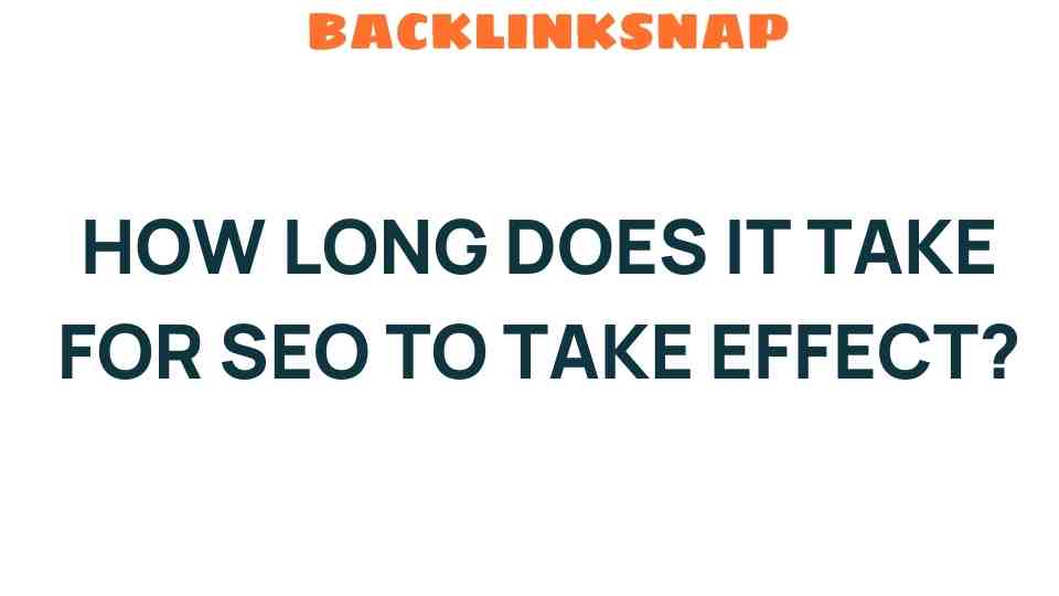 How Long Does It Take for SEO to Take Effect? Unveiling the Timeline