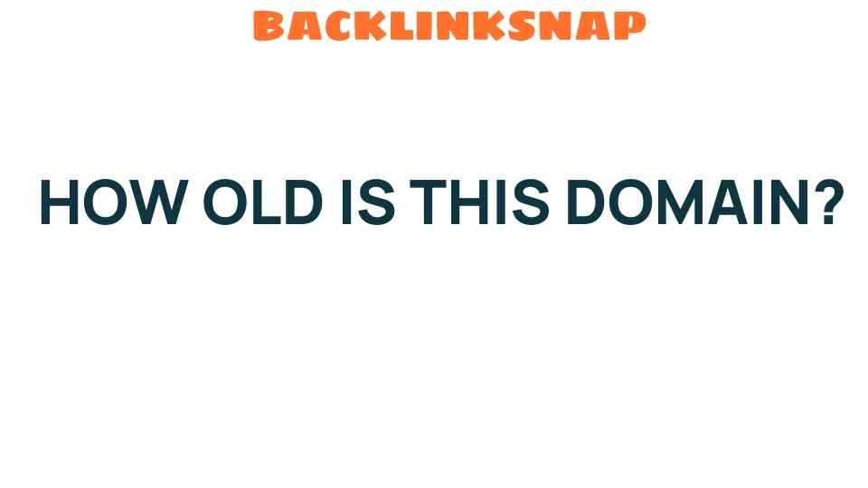 How Old is This Domain? Unveiling the Secrets of Domain Age