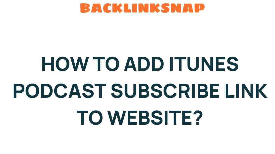 Mastering the Art of Adding an iTunes Podcast Subscribe Link to Your Website