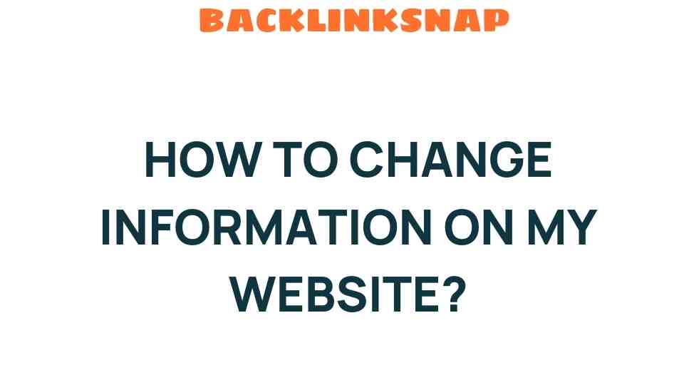 change-information-on-my-website