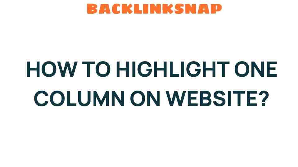 highlight-column-website