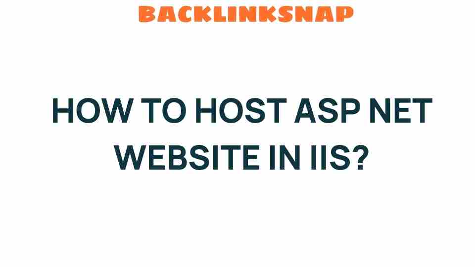 Mastering the Art of Hosting an ASP.NET Website on IIS