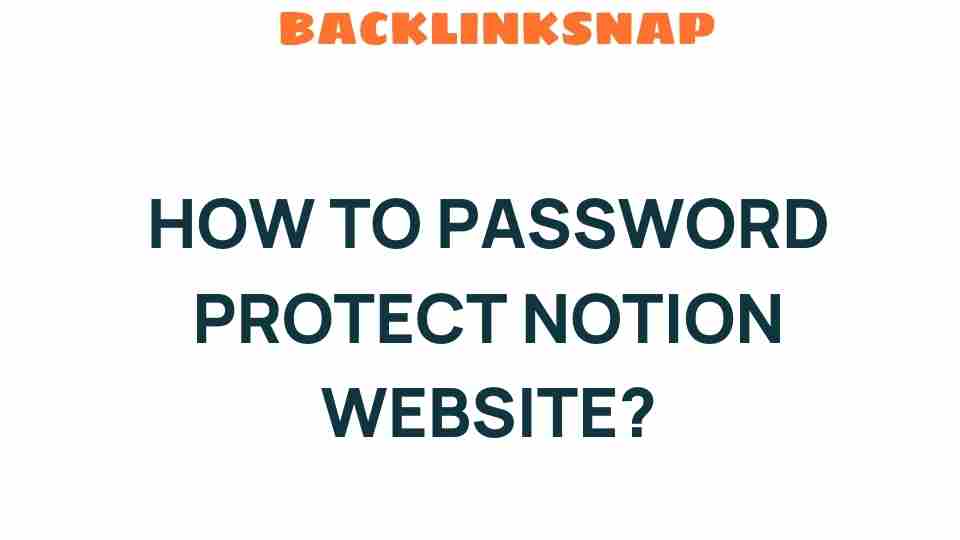 Unlocking Security: How to Password Protect Your Notion Website