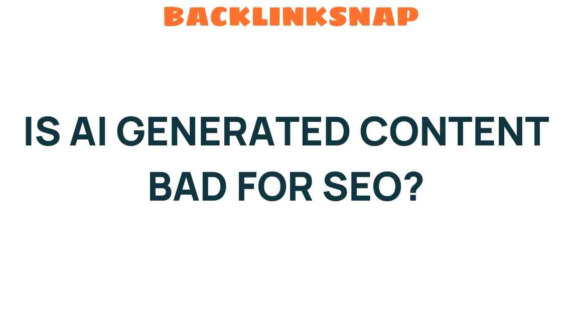Is AI-Generated Content Bad for SEO? Unpacking the Myths and Realities