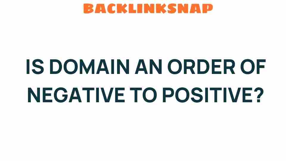 Is Domain an Order of Negative to Positive? Unraveling the Truth