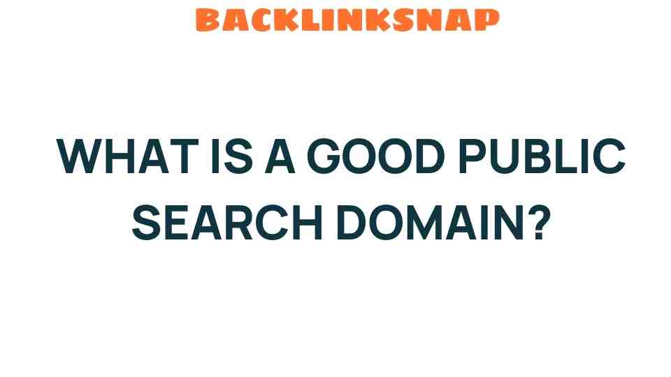 Unlocking the Secrets: What Makes a Good Public Search Domain?