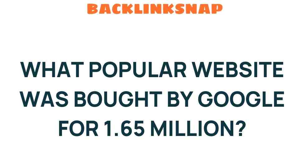 The Popular Website Bought by Google for $1.65 Million: Unveiling the Mystery