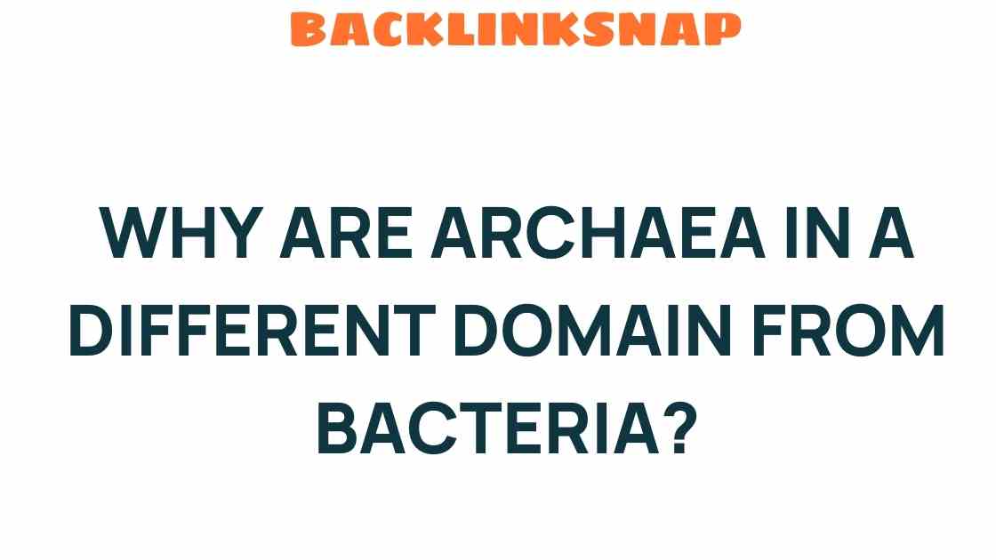 Why Are Archaea in a Different Domain Than Bacteria? Uncovering the Mystery