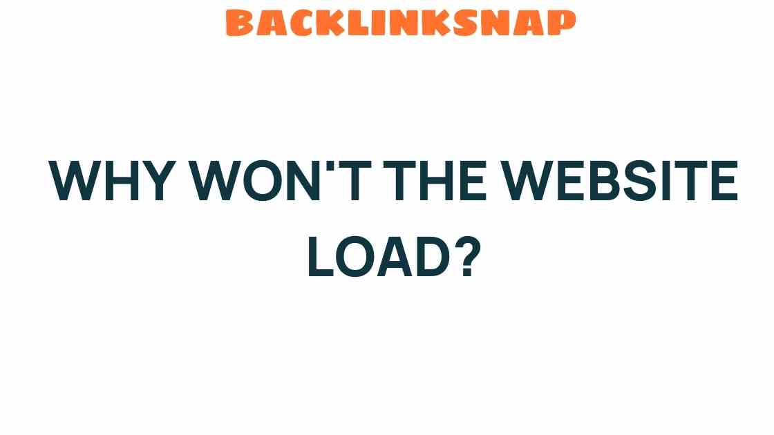 Why Won’t the Website Load? Unraveling the Mystery Behind Connectivity Issues